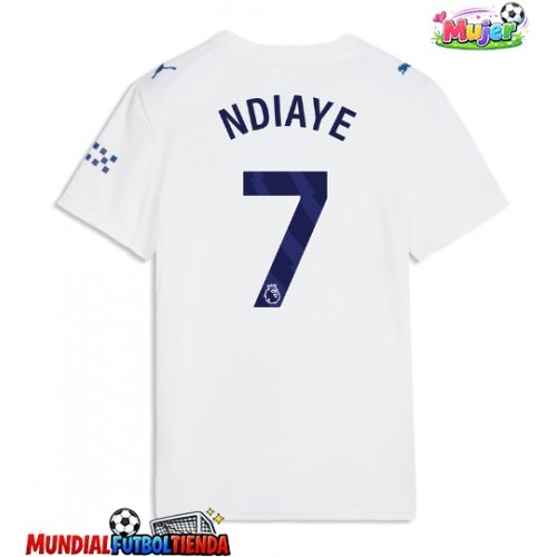 Camiseta Manchester City Iliman Ndiaye #7 Tercera Equipación Replica 2026-27 para mujer mangas cortas